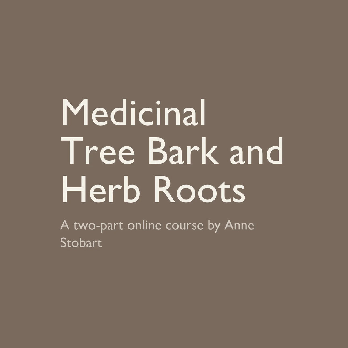 Medicinal Tree Bark and Herb Roots (Live Webinar)
